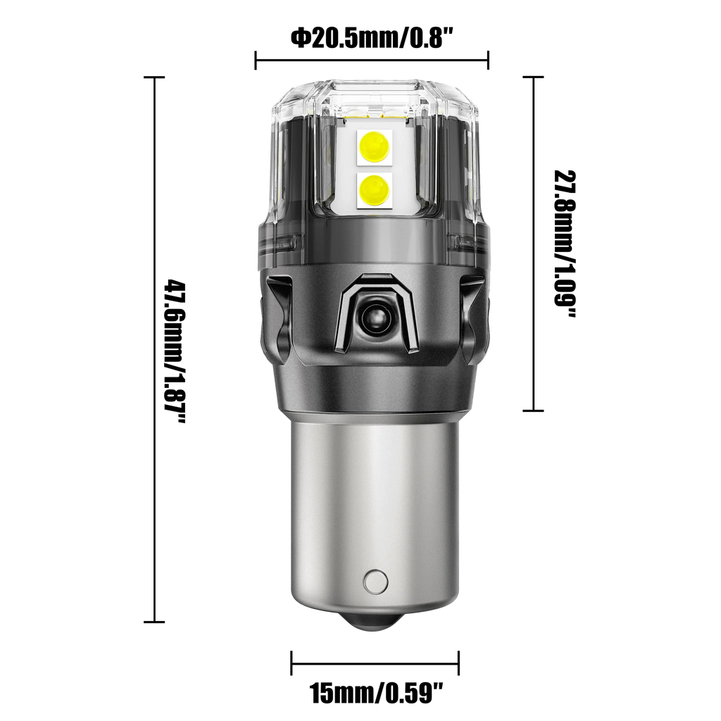 Auxbeam 1156 P21W BA15S LED Backup Reverse/Turn Signal/Brake Tail Light Bulbs