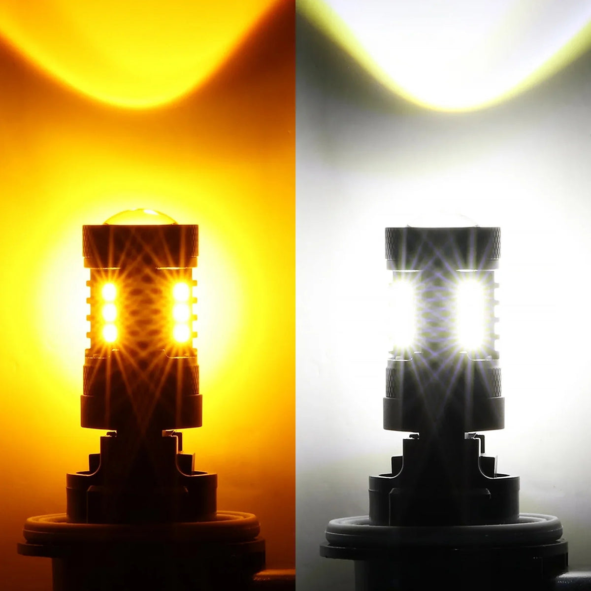 Auxbeam T25 3157 3156 LED Front Turn Signal & DRL Light Bulbs Dual Color