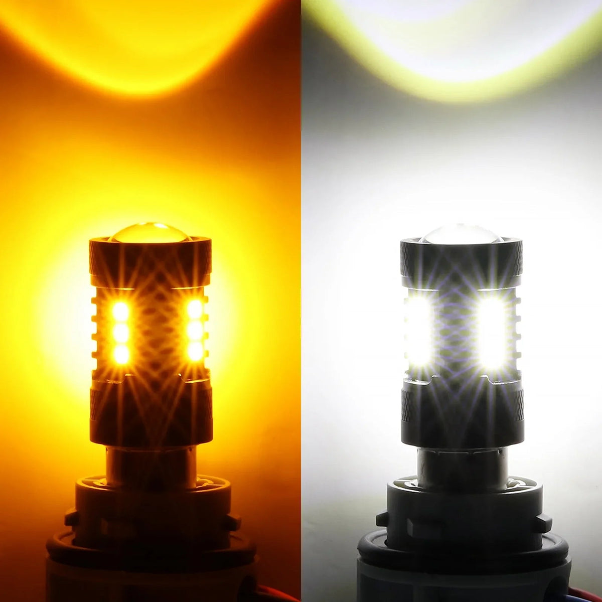 Auxbeam 1157 BAY15D LED Front Turn Signal & DRL Light Bulbs Dual Color