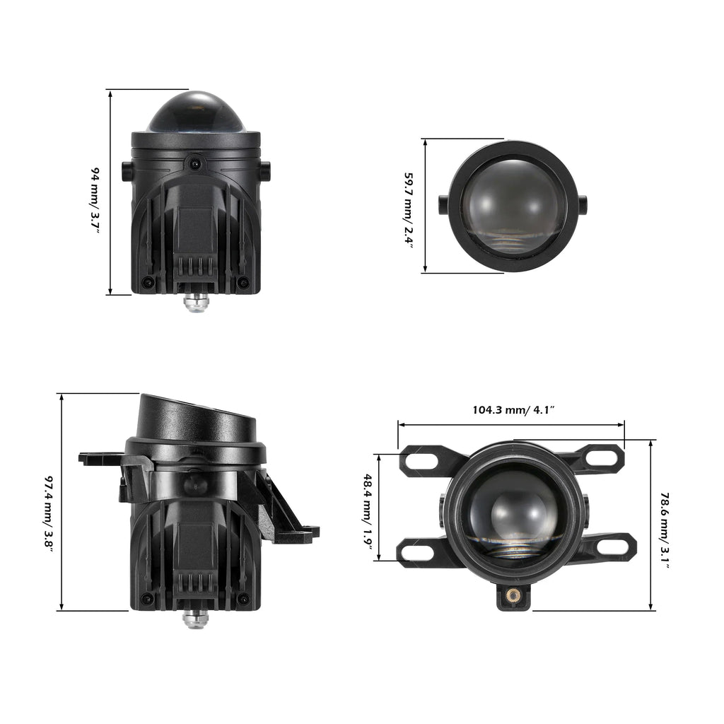 Auxbeam 2 Inch 70W Bi-LED Projector Lens Fog Light 6000K HD Lens for Toyota