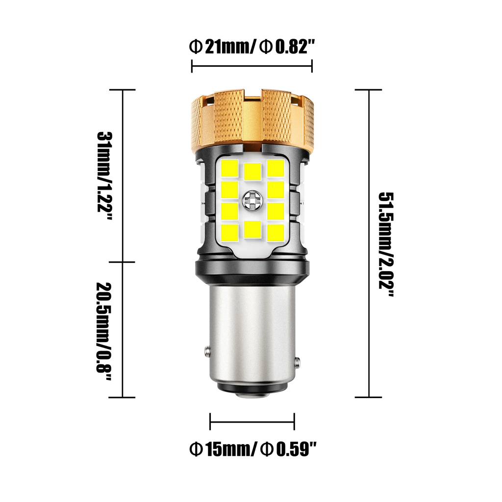 Auxbeam 1157 BAY15D LED Backup Reverse/Turn Signal/Brake Tail Light Bulbs 50W