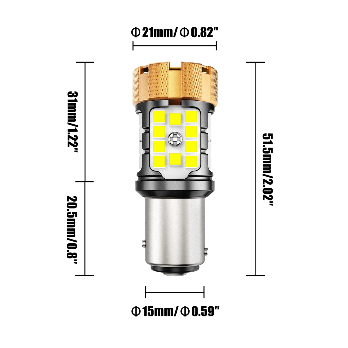 Auxbeam 1157 BAY15D LED Backup Reverse/Turn Signal/Brake Tail Light Bulbs 50W