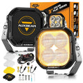 Color Play Series 3 Inch 100W Fog Lights Off Road Lights with White DRL & Amber Turn Signal Lights