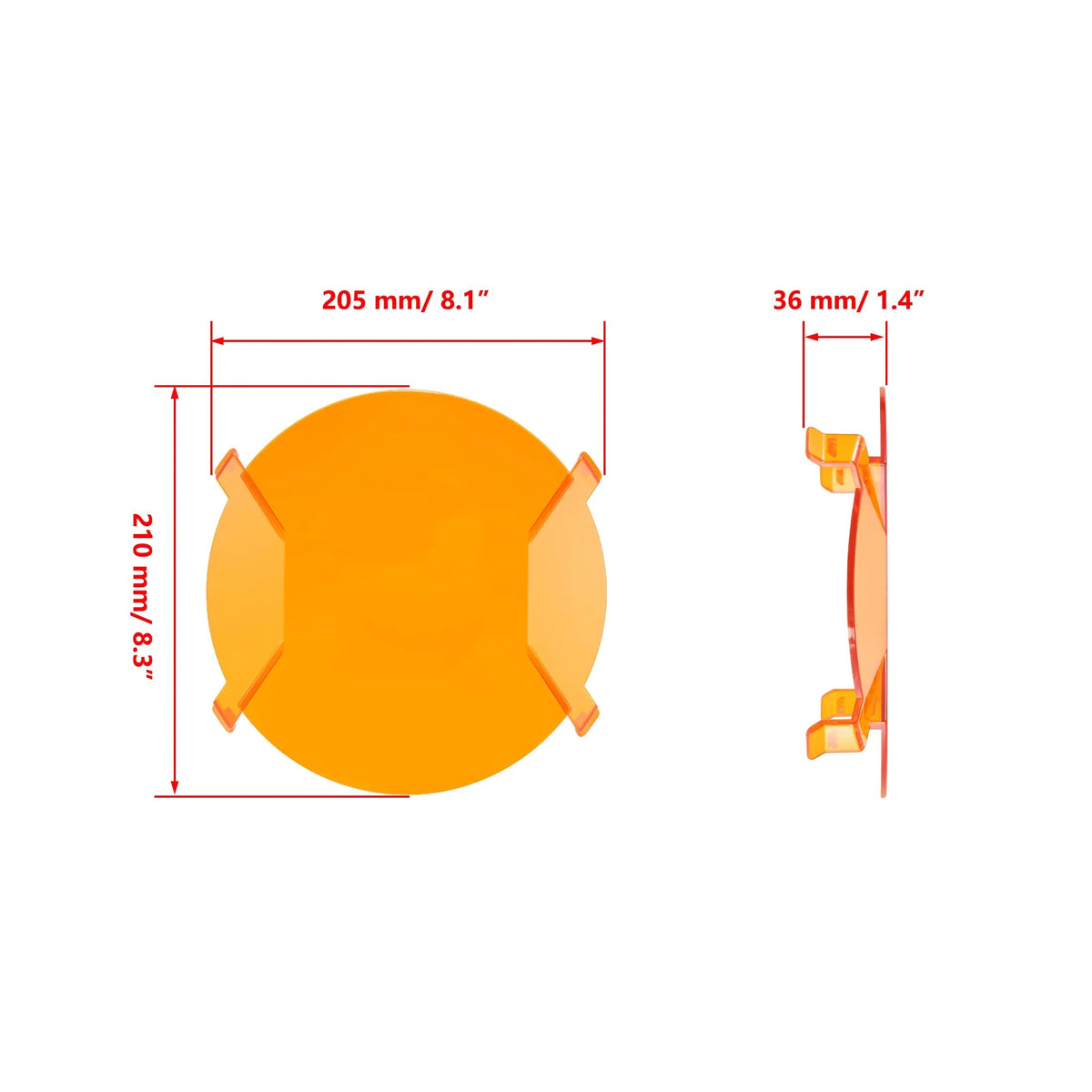 Auxbeam V-ULTRA Series 3/5/7/9 Inch LED Pod Lights Dark Amber Cover Light Shield