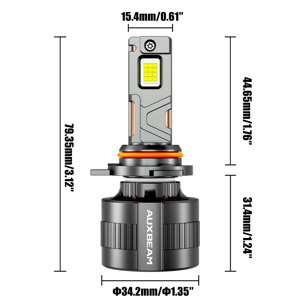 Auxbeam 9012/HIR2 LED Headlight Bulbs 130W F35 Series Dual Compatibility 12V/24V