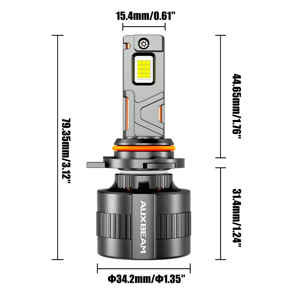 Auxbeam 9012/HIR2 LED Headlight Bulbs 130W F35 Series Dual Compatibility 12V/24V