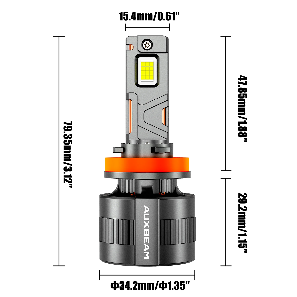 Auxbeam H11+H11 LED Headlight Bulbs 130W F35 Series Dual Compatibility 12V/24V 4