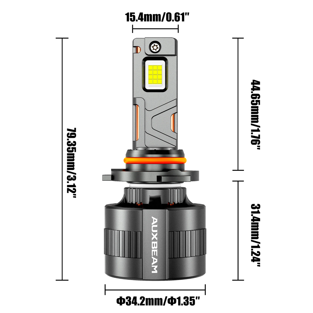 Auxbeam 9005+H11 LED Headlight Bulbs 130W F35 Series Dual Compatibility 12V/24V