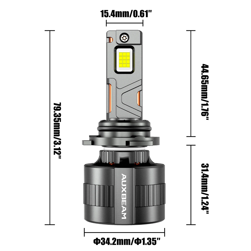 Auxbeam 9006/HB4 LED Headlight Bulbs 130W F35 Series Dual Compatibility 12V/24V