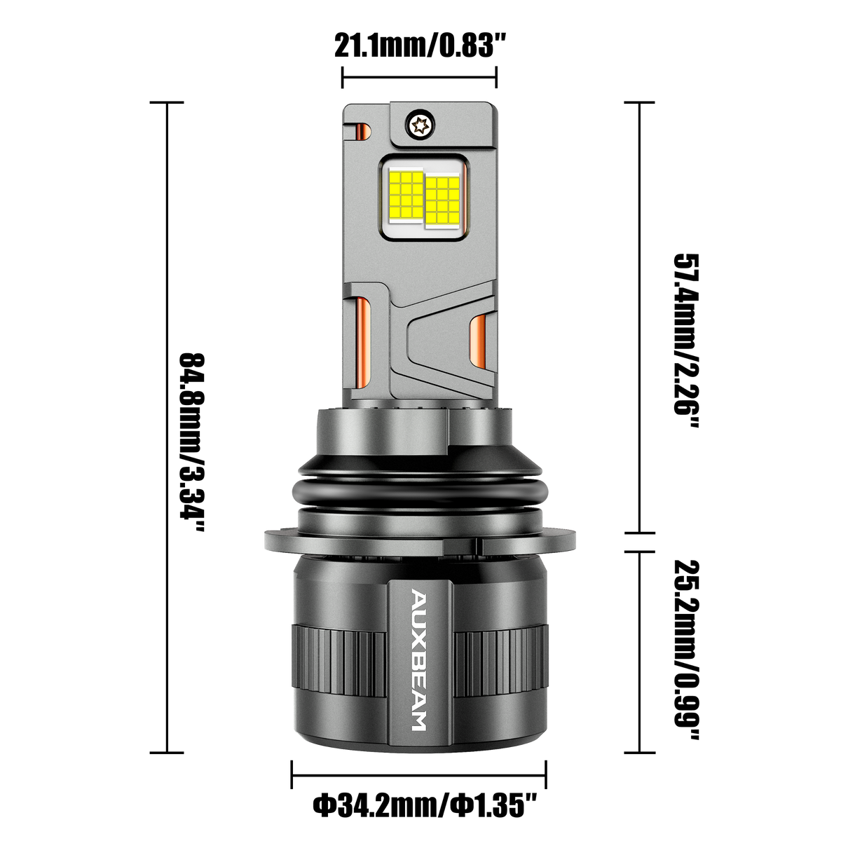 Auxbeam 9004/HB1 LED Headlight Bulbs 130W F35 Series Dual Compatibility 12V/24V