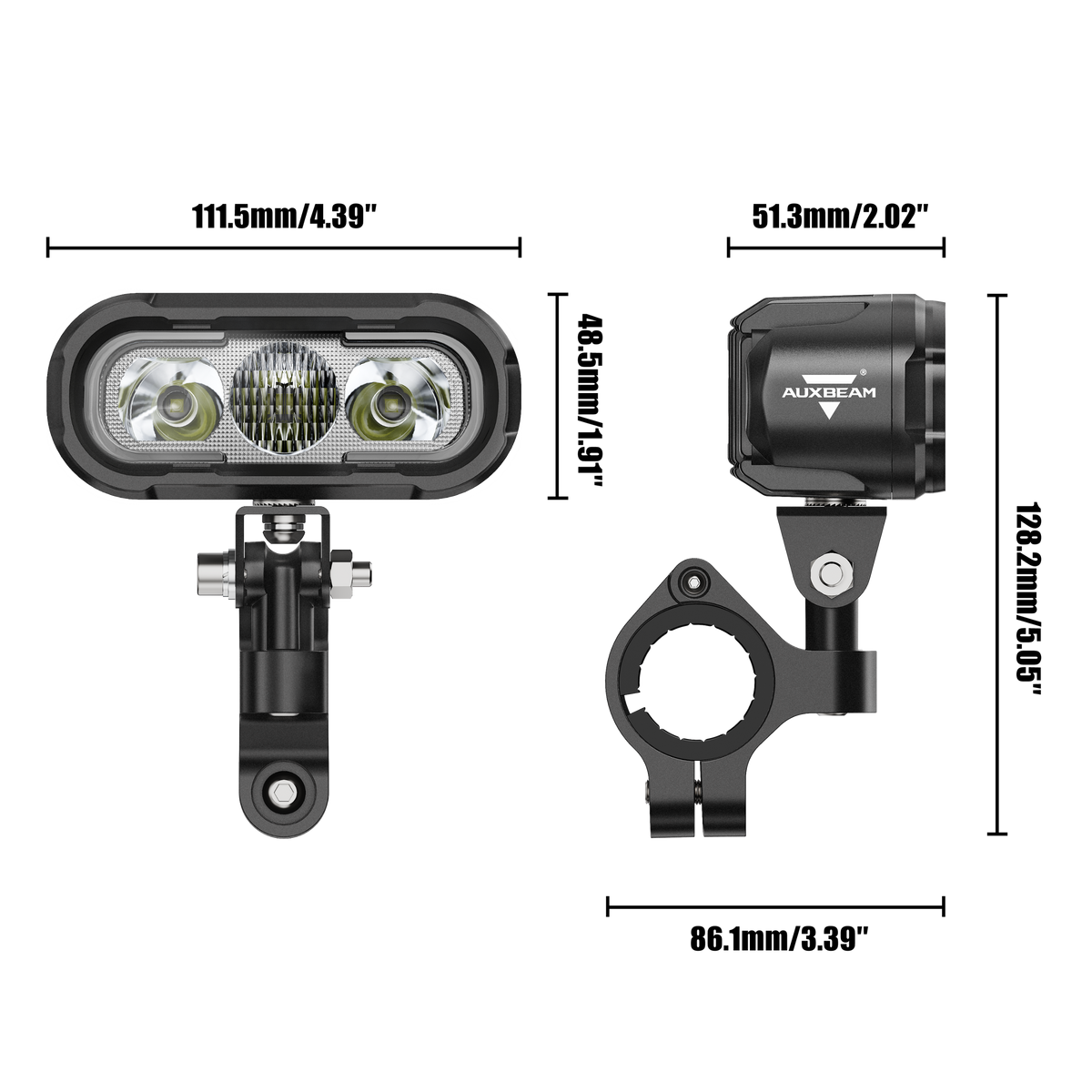 Auxbeam 4.5-inch Motorcycle Auxiliary LED Spotlight