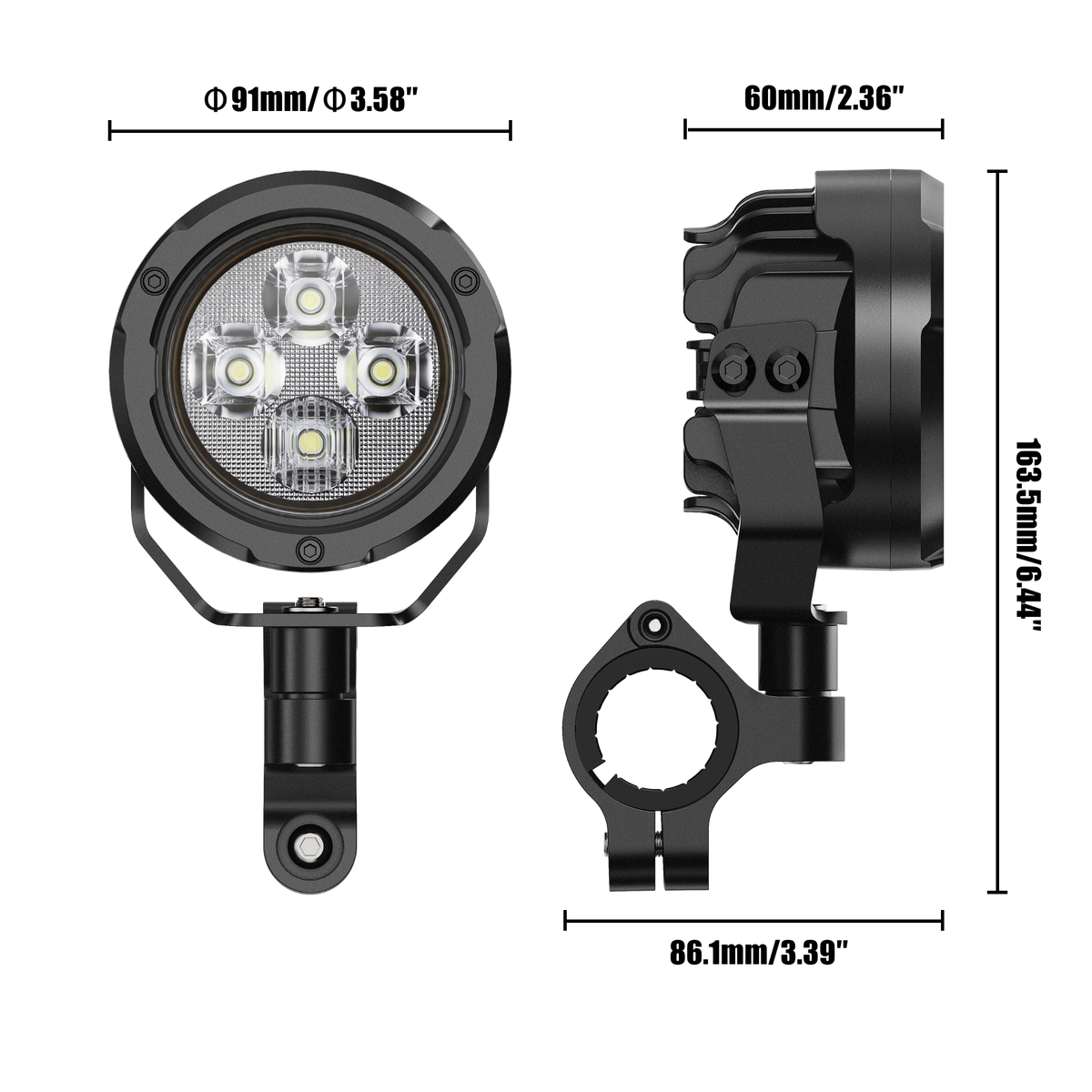 Auxbeam 3.5-inch Motorcycle Auxiliary LED Spotlight