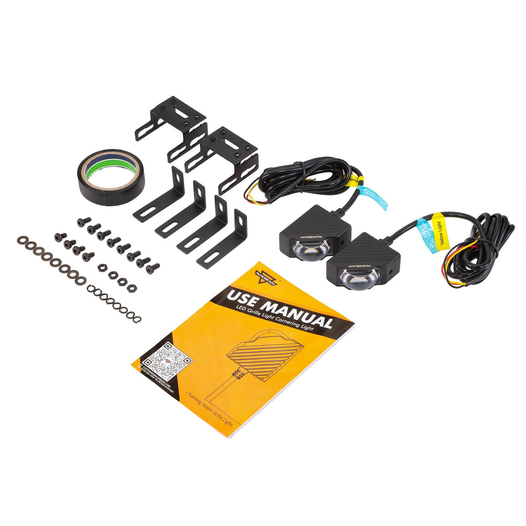 Auxbeam 0.8'' 3000K Yellow Bi-LED Projector 45° Turning-Assist Grille Light