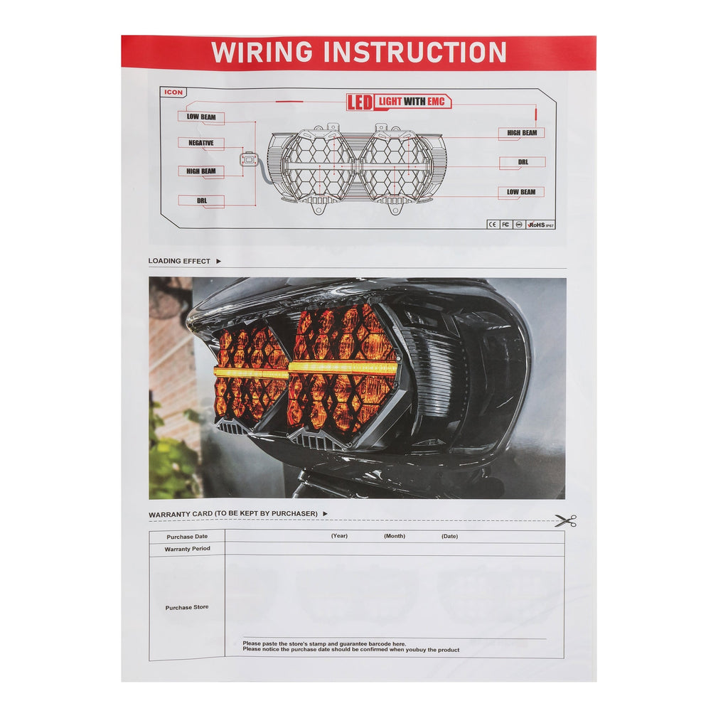 Auxbeam DOT Motorcycle LED Dual Headlight for 2015-2016 CVO Road Glide Ultra