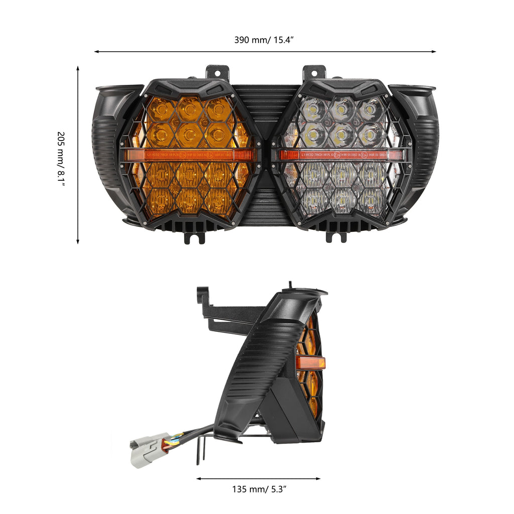 Auxbeam DOT Motorcycle LED Dual Headlight for 2015-2016 CVO Road Glide Ultra