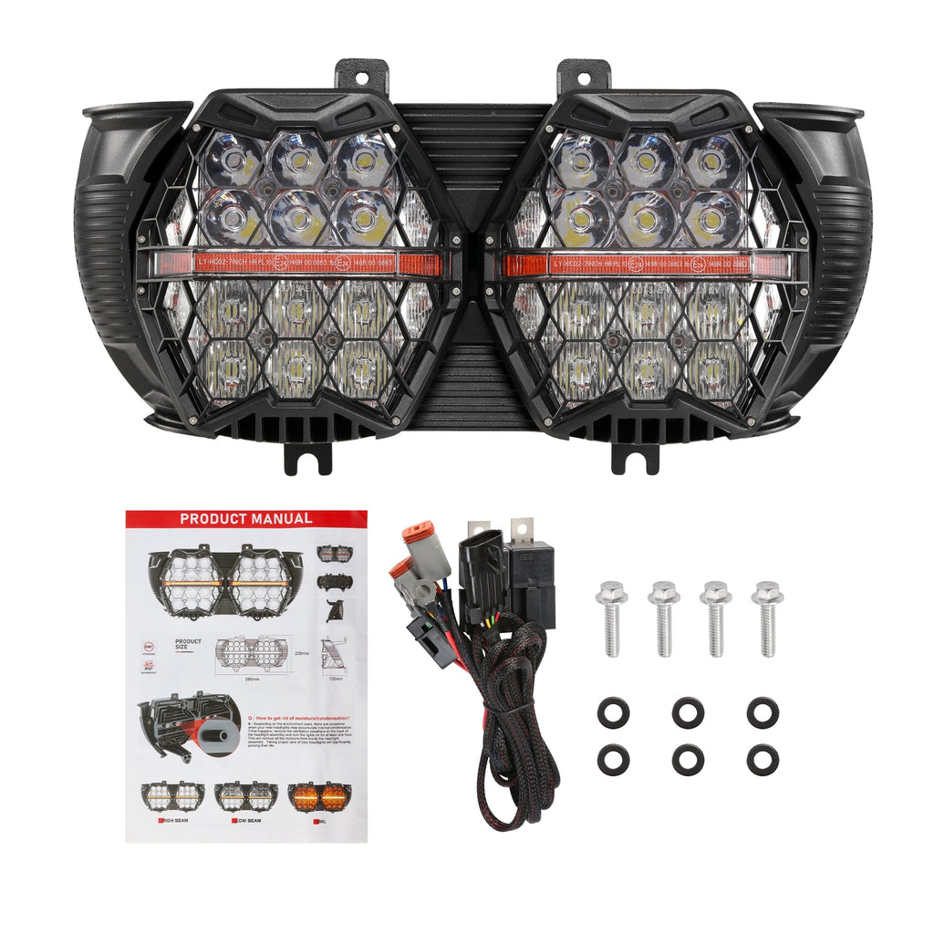 Auxbeam DOT Motorcycle LED Dual Headlight for 2015-2016 CVO Road Glide Ultra