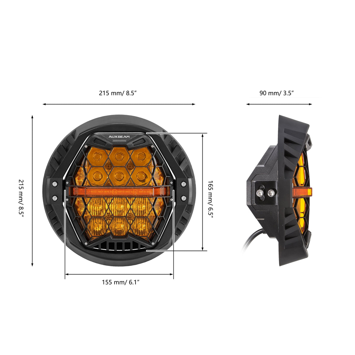 Auxbeam 7 Inch 120W DOT Motorcycle LED Headlight for Kawasaki Vulcan Mean Streak