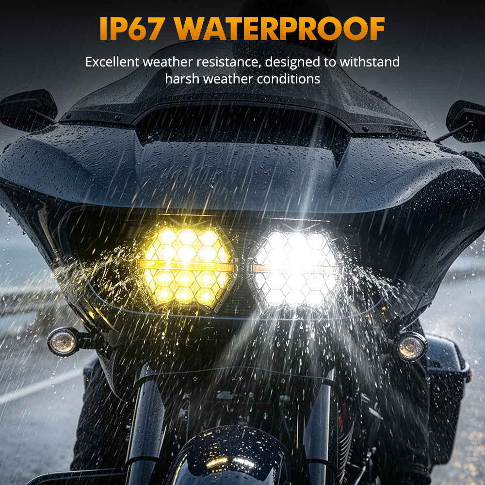 Auxbeam DOT Motorcycle LED Dual Headlight for 2015-2016 CVO Road Glide Ultra