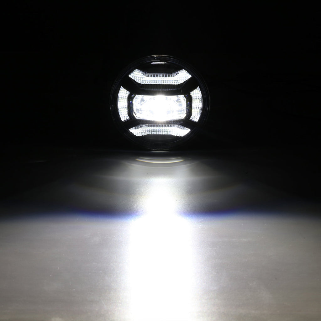 Auxbeam 4.5 Inch 60W DOT Motorcycle LED Fog Lights Assembly for Harley-Davidson