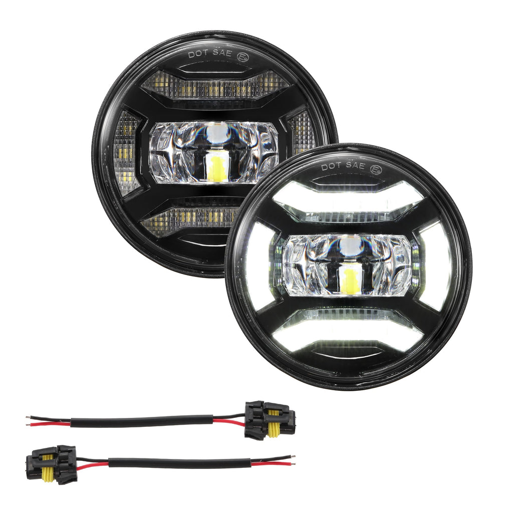 Auxbeam 4.5 Inch 60W DOT Motorcycle LED Fog Lights Assembly for Harley-Davidson