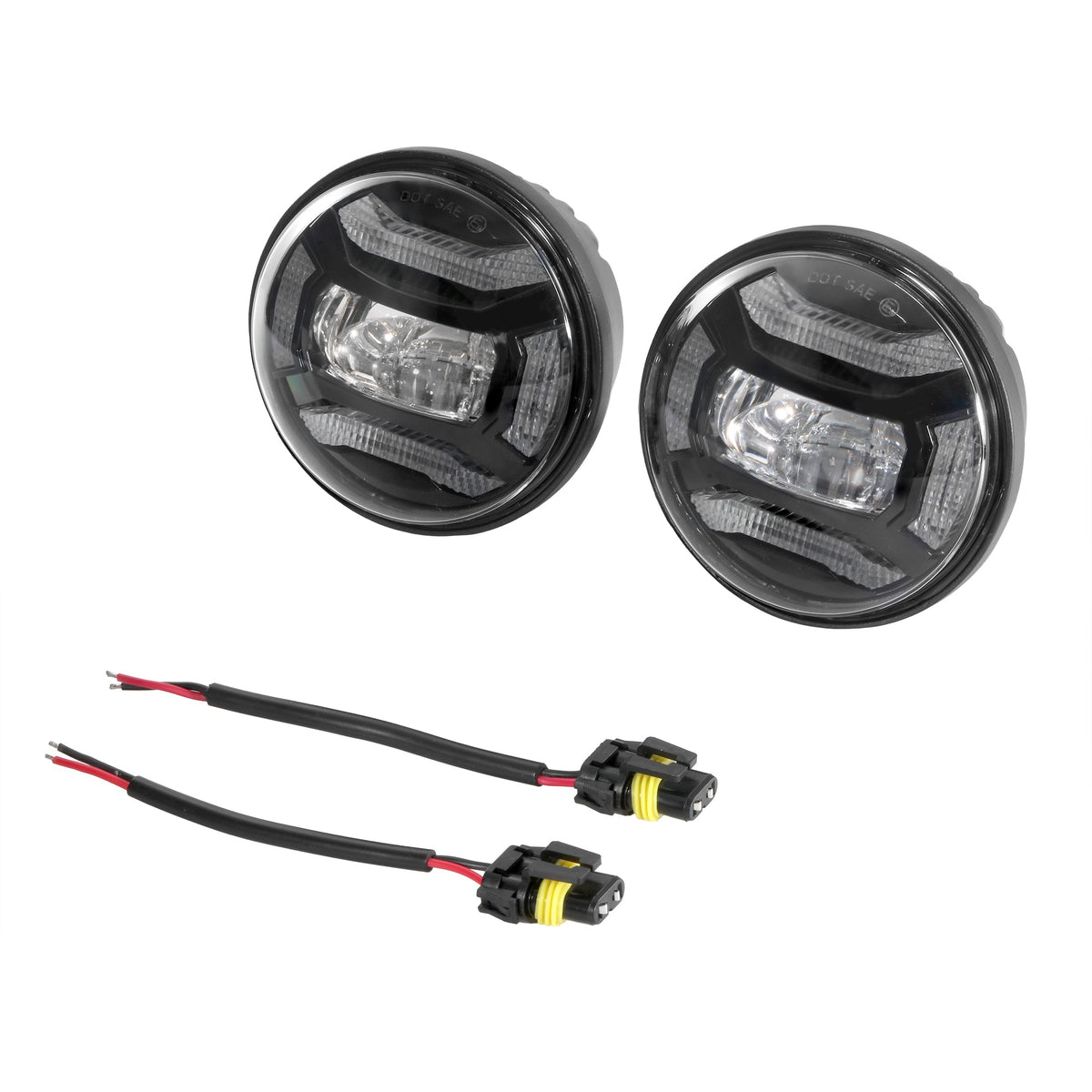 Auxbeam 4.5 Inch 60W DOT Motorcycle LED Fog Lights Assembly for Harley-Davidson