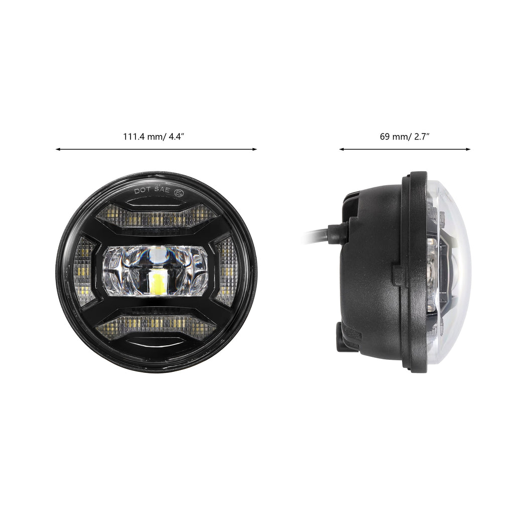 Auxbeam 4.5 Inch 60W DOT Motorcycle LED Fog Lights Assembly for Harley-Davidson