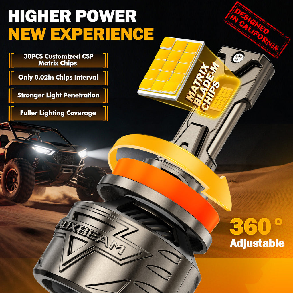 Auxbeam H11/H9/H8 LED Headlight Bulbs 180W ST90 Series High Power 2 Bulbs