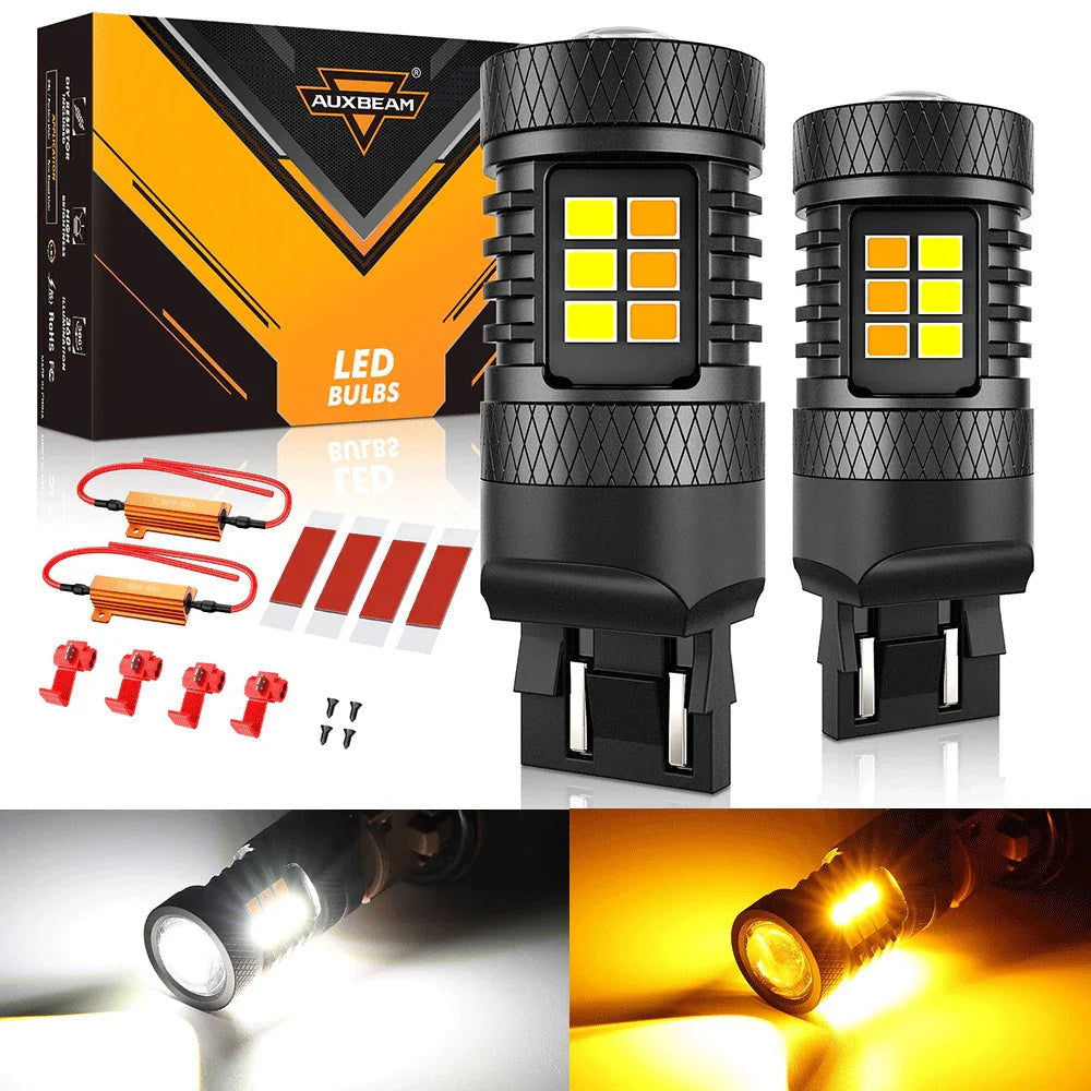 Auxbeam Light Dual Color for 2016-2020 Toyoto Tacoma 7443/T20 DRL&Turn Signal