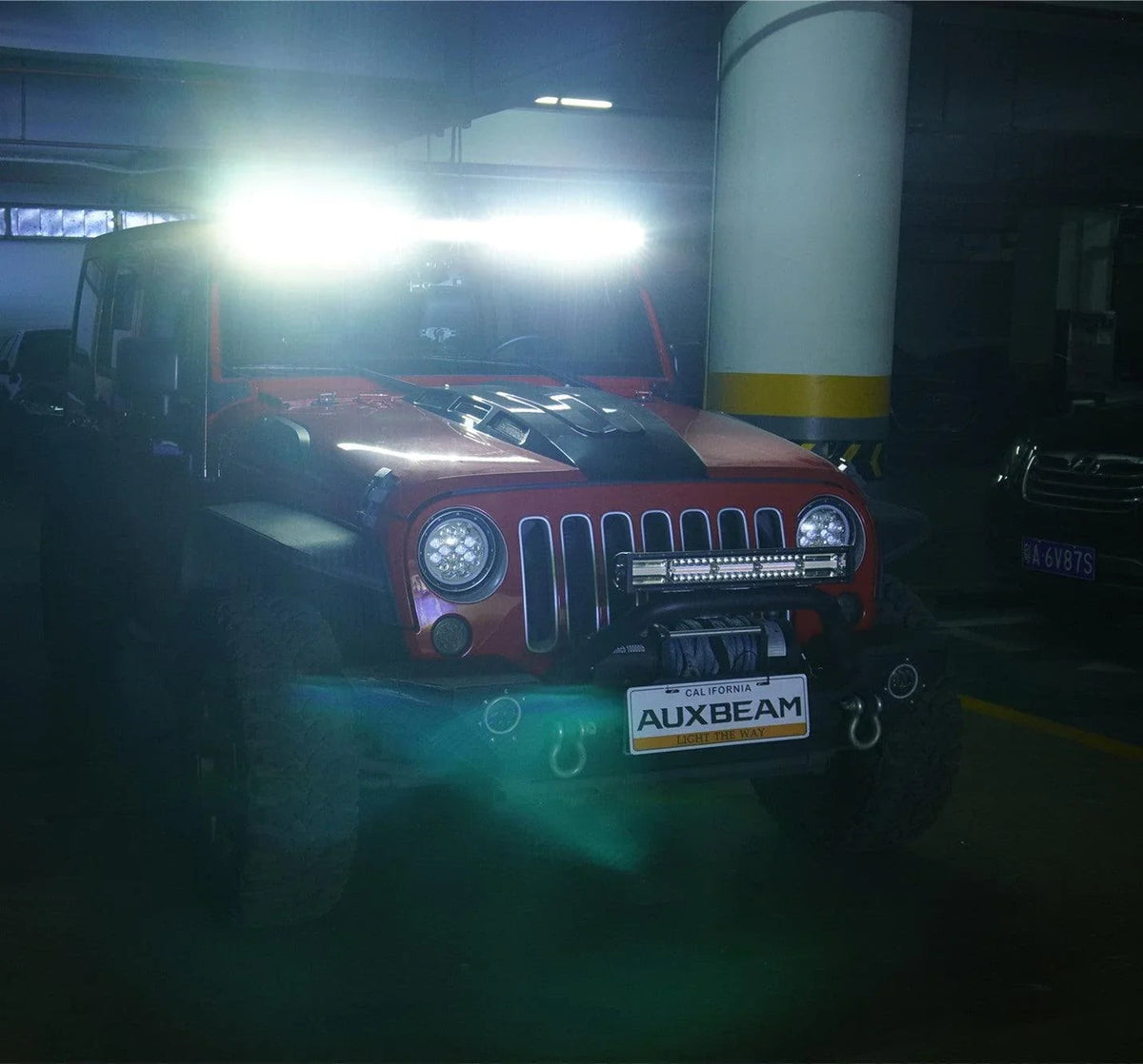 Auxbeam 52" 5D-PRO Light Bar&Windshield Mounting for Jeep Wrangler JK 2007~2017