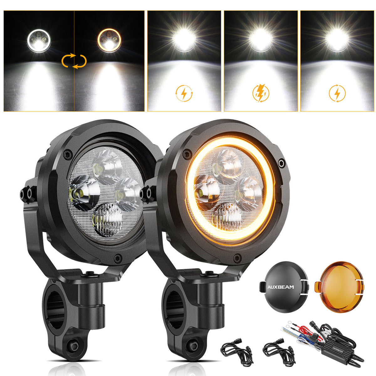 Auxbeam 3.5-inch Motorcycle Auxiliary LED Spotlight