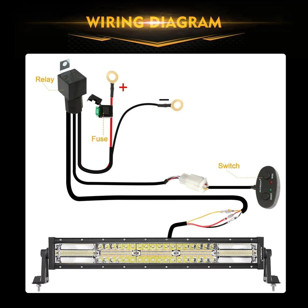 Auxbeam Series 22 Inch/30 Inch/42 Inch/50 Inch White&Amber LED Light Bars