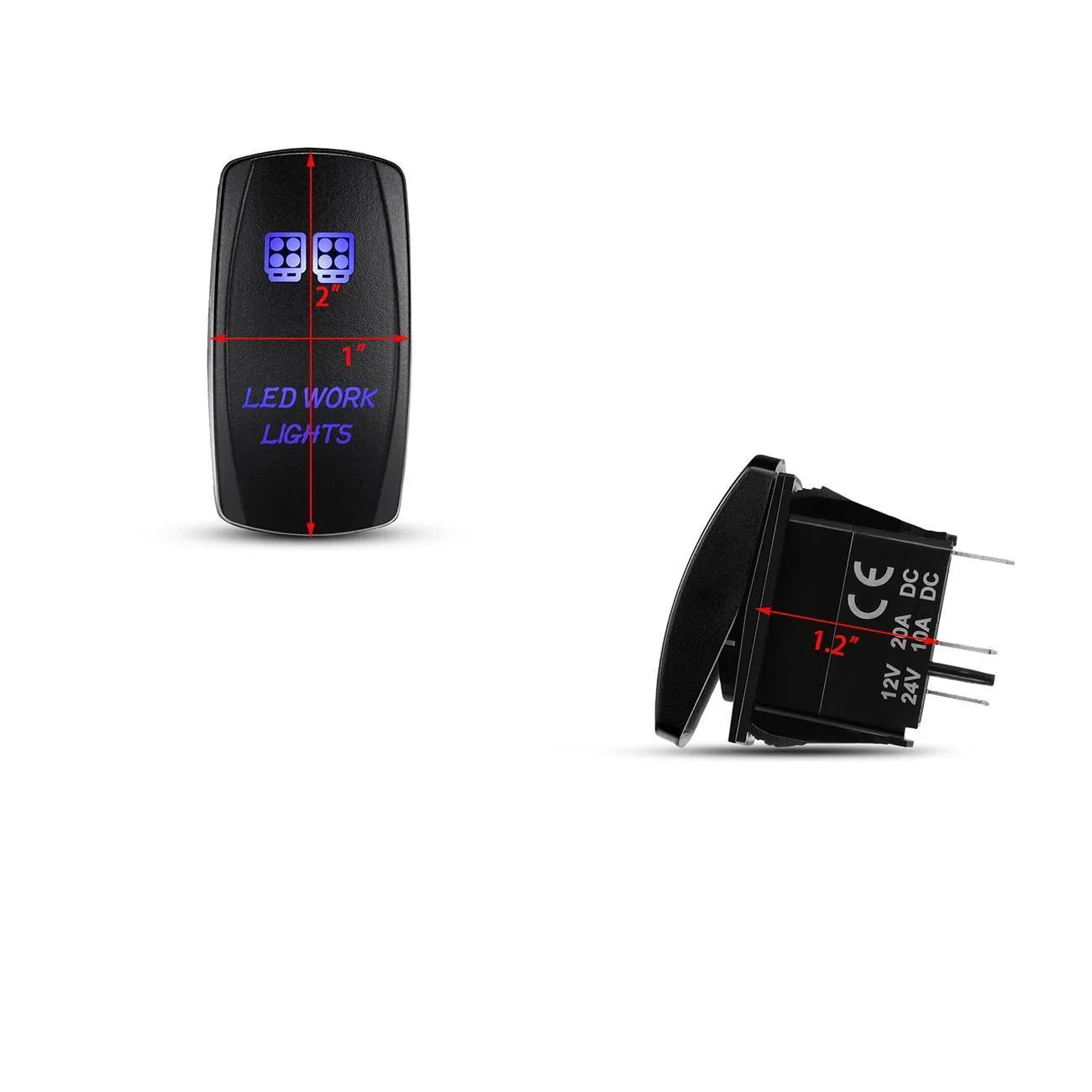 5 Pin Laser On/Off switches 20A/12V 10A/24V Switch with Jumper Wires Set for Cars,Trucks,RVs