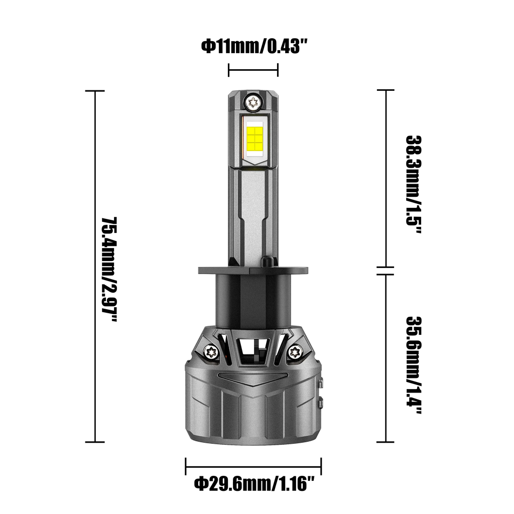 Auxbeam H1 LED Headlight Bulbs 100W F18 Series 1:1 Mini Size 2 Bulbs