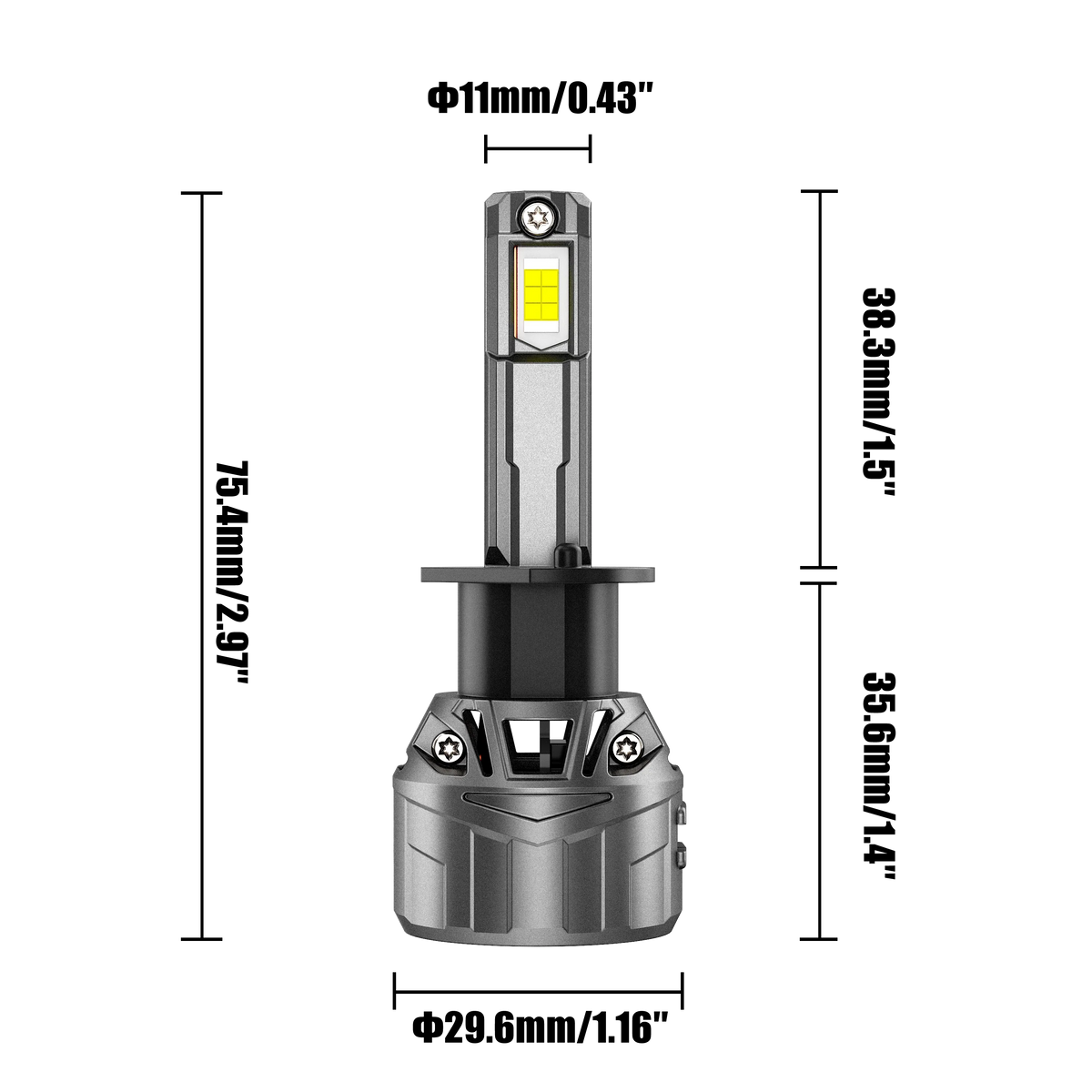 Auxbeam H1 LED Headlight Bulbs 100W F18 Series 1:1 Mini Size 2 Bulbs