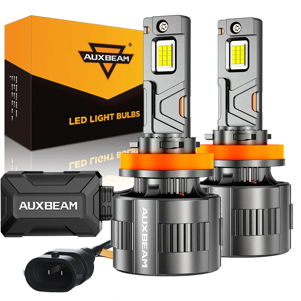 Auxbeam H11/H9/H8 LED Headlight Bulbs 130W F35 Series Dual Compatibility 12V/24V