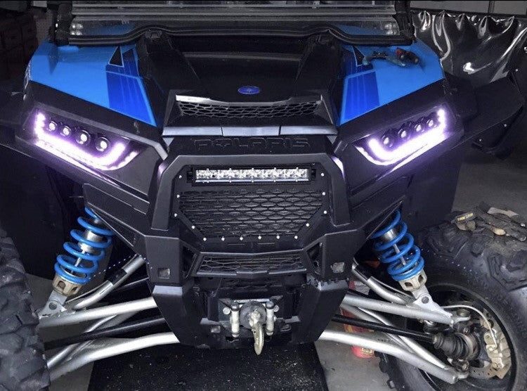 Polaris RZR Headlights Terminator Series - RGB Halo 