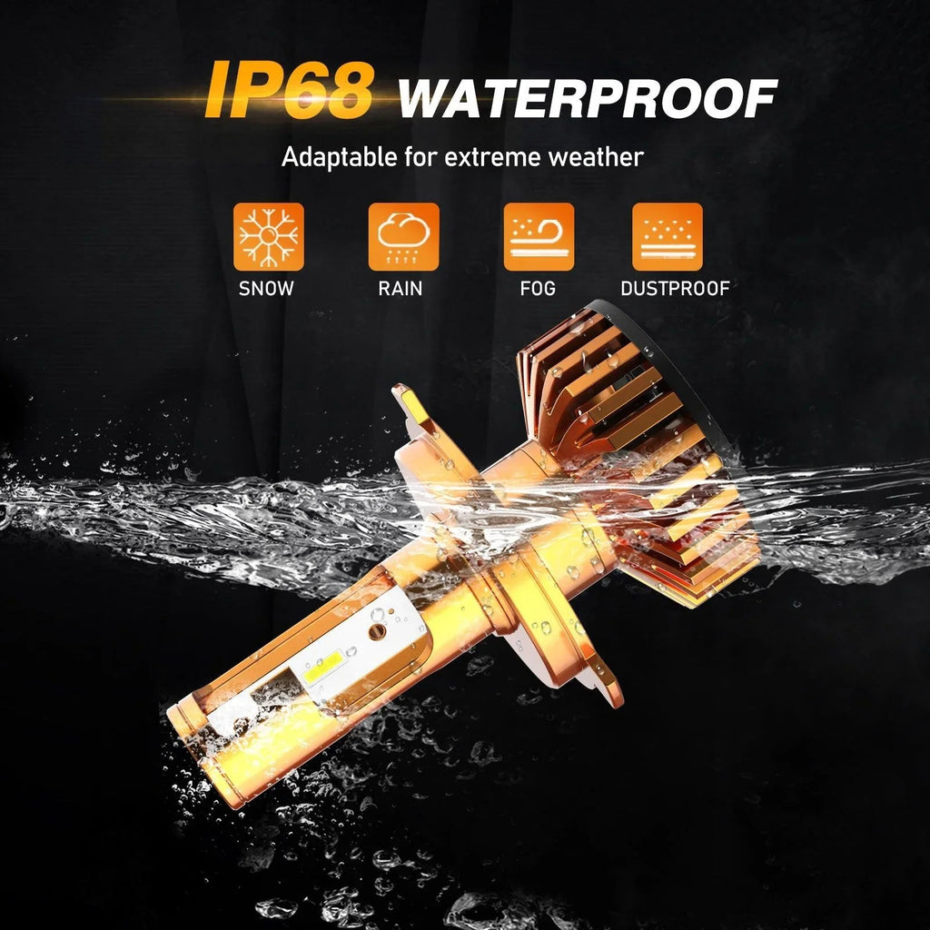 Auxbeam H4/9003 LED Headlight Bulbs 52W F2 Series Mini Size 2 Bulbs