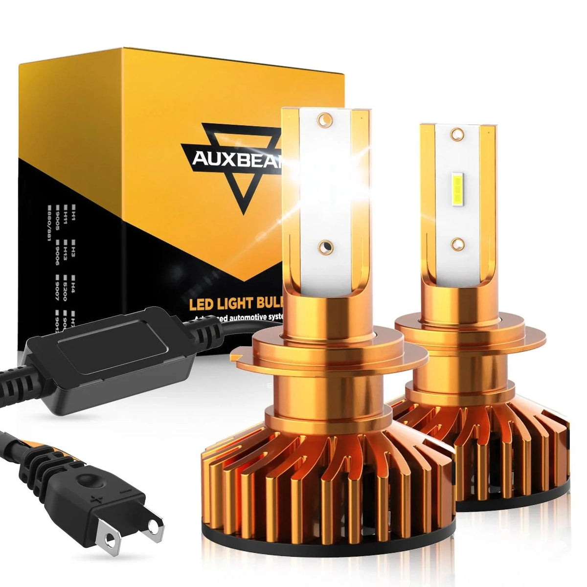 Auxbeam H7 LED Headlight Bulbs 52W F2 Series Mini Size 2 Bulbs
