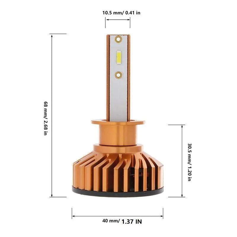 Auxbeam H1 LED Headlight Bulbs 52W F2 Series Mini Size 2 Bulbs