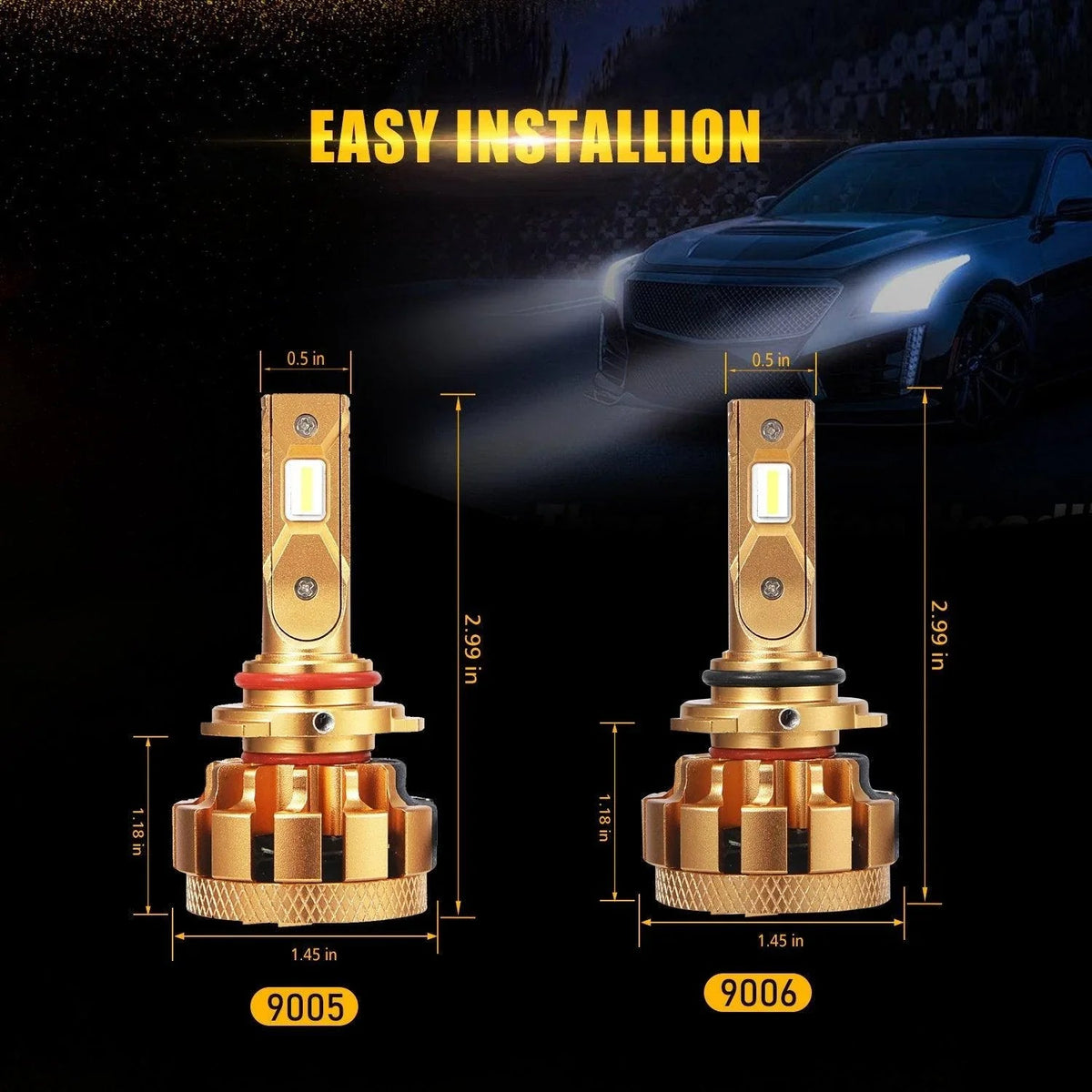 Auxbeam F-16 Plus Series LED High/Low Beam Bulb for 2003-2006 Chevy Silverado
