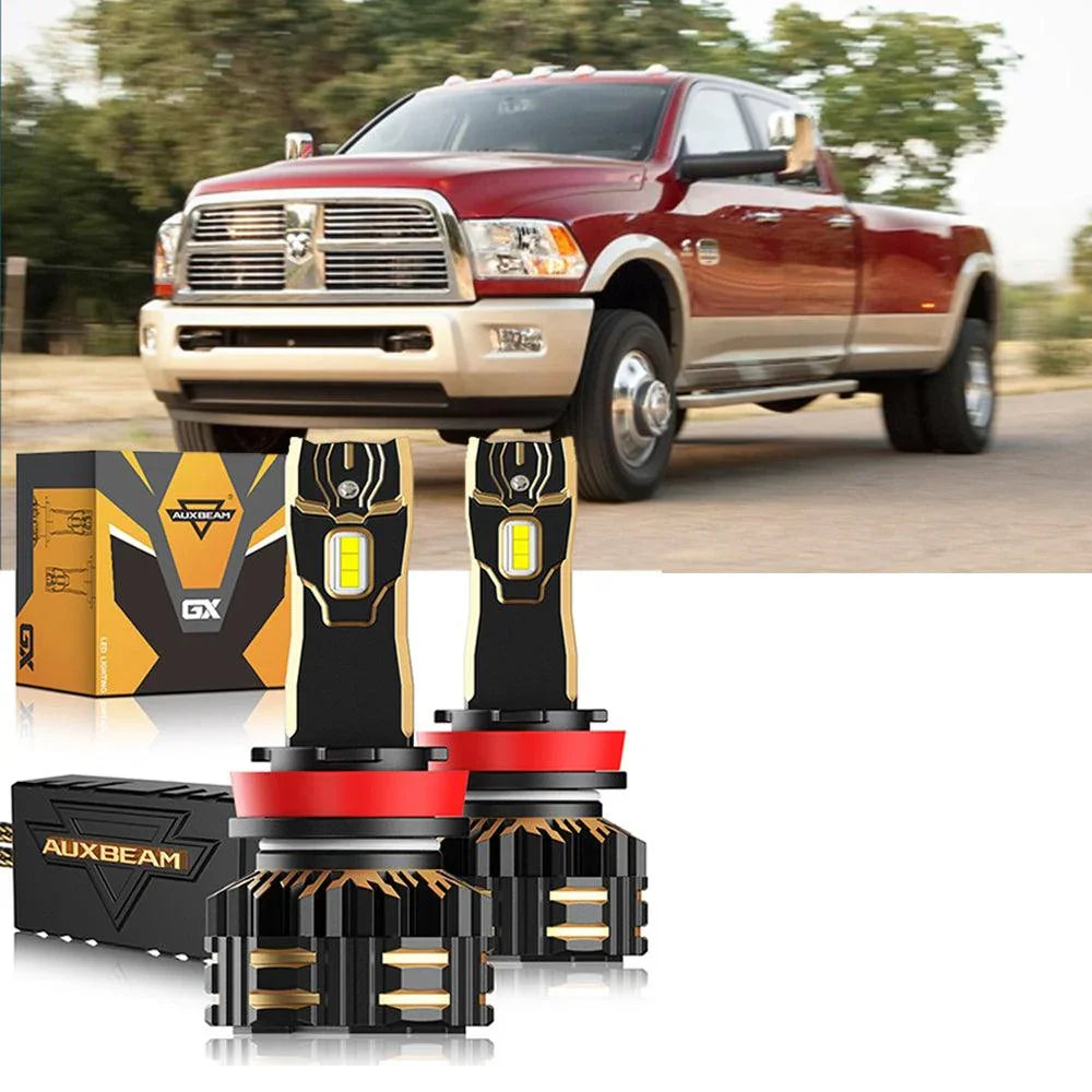 Auxbeam LED Headlights Bulbs Bundle for 2011-2012 Ram 3500 9005 H11
