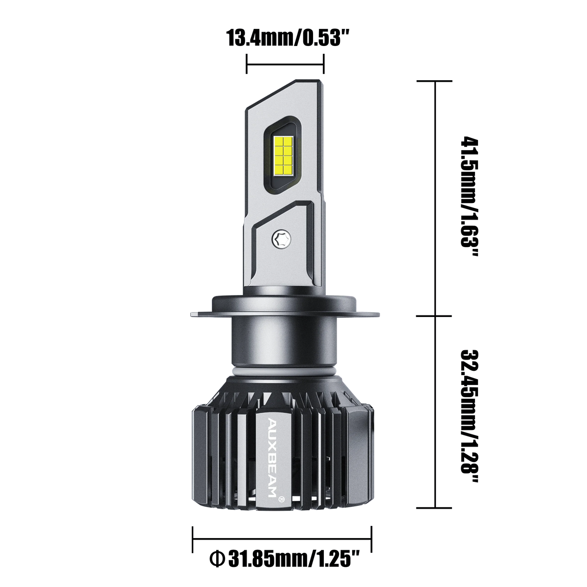 Auxbeam H7 LED Headlight Bulbs 90W F15 Series Smaller Size 2 Bulbs