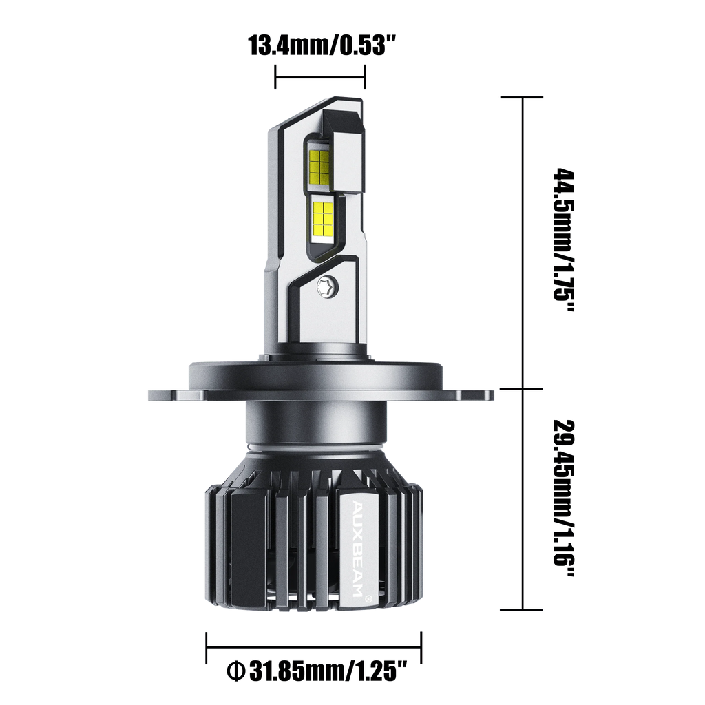 Auxbeam H4/HB2/9003 LED Headlight Bulbs 90W F15 Series Smaller Size 2 Bulbs