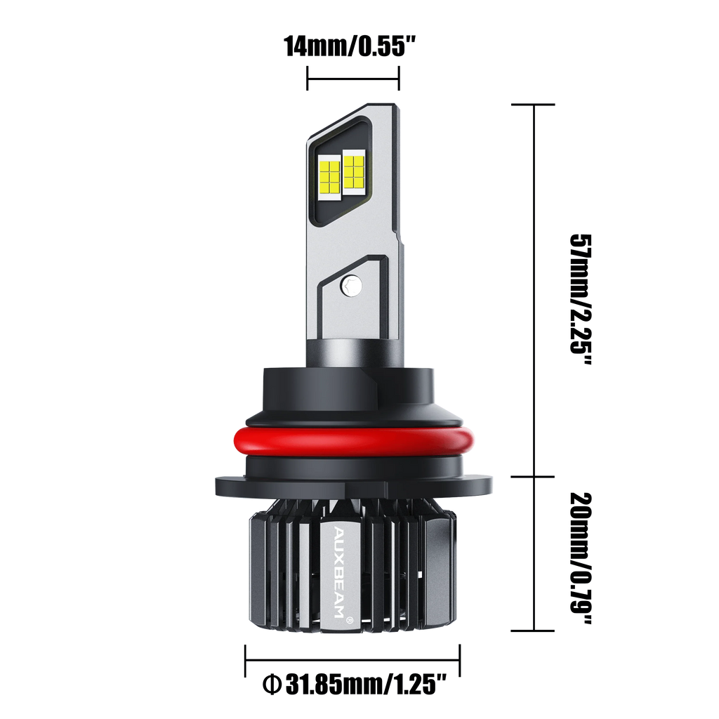 Auxbeam 9007/HB5 LED Headlight Bulbs 90W F15 Series Smaller Size 2 Bulbs