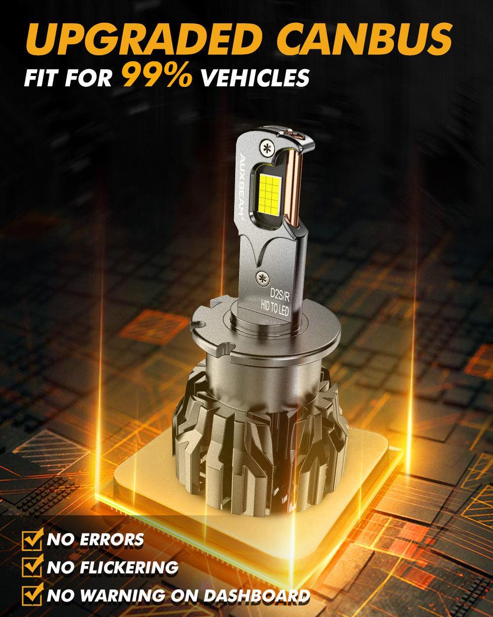 Auxbeam D2 D2S D2R LED Headlight Bulbs 70W D-PRO Series HID Replacement 2 Bulbs