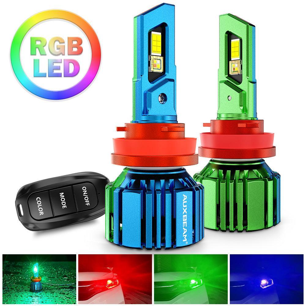 Auxbeam R7 Series 70W RGB Remote Control LED Headlight Bulb/DRL/Fog Light