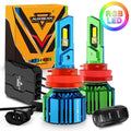 Auxbeam R7 Series 70W RGB Remote Control LED Headlight Bulb/DRL/Fog Light