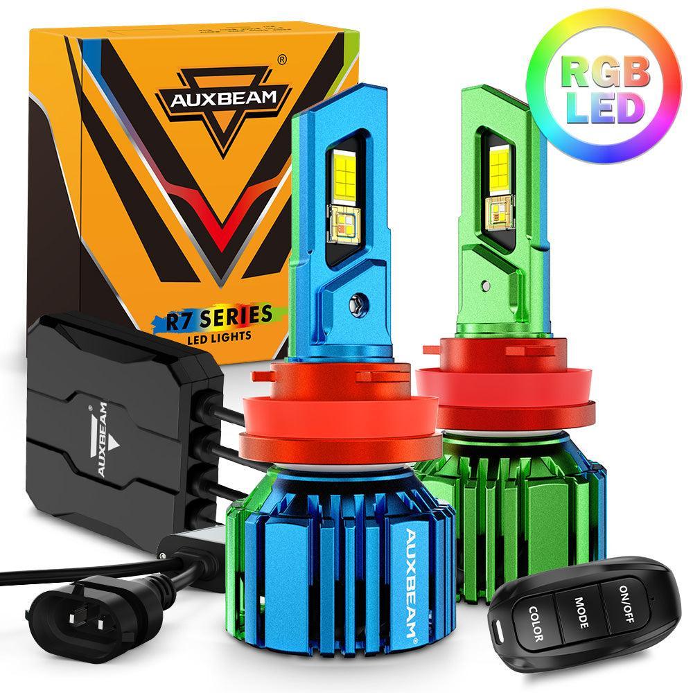 Auxbeam R7 Series 70W RGB Remote Control LED Headlight Bulb/DRL/Fog Light