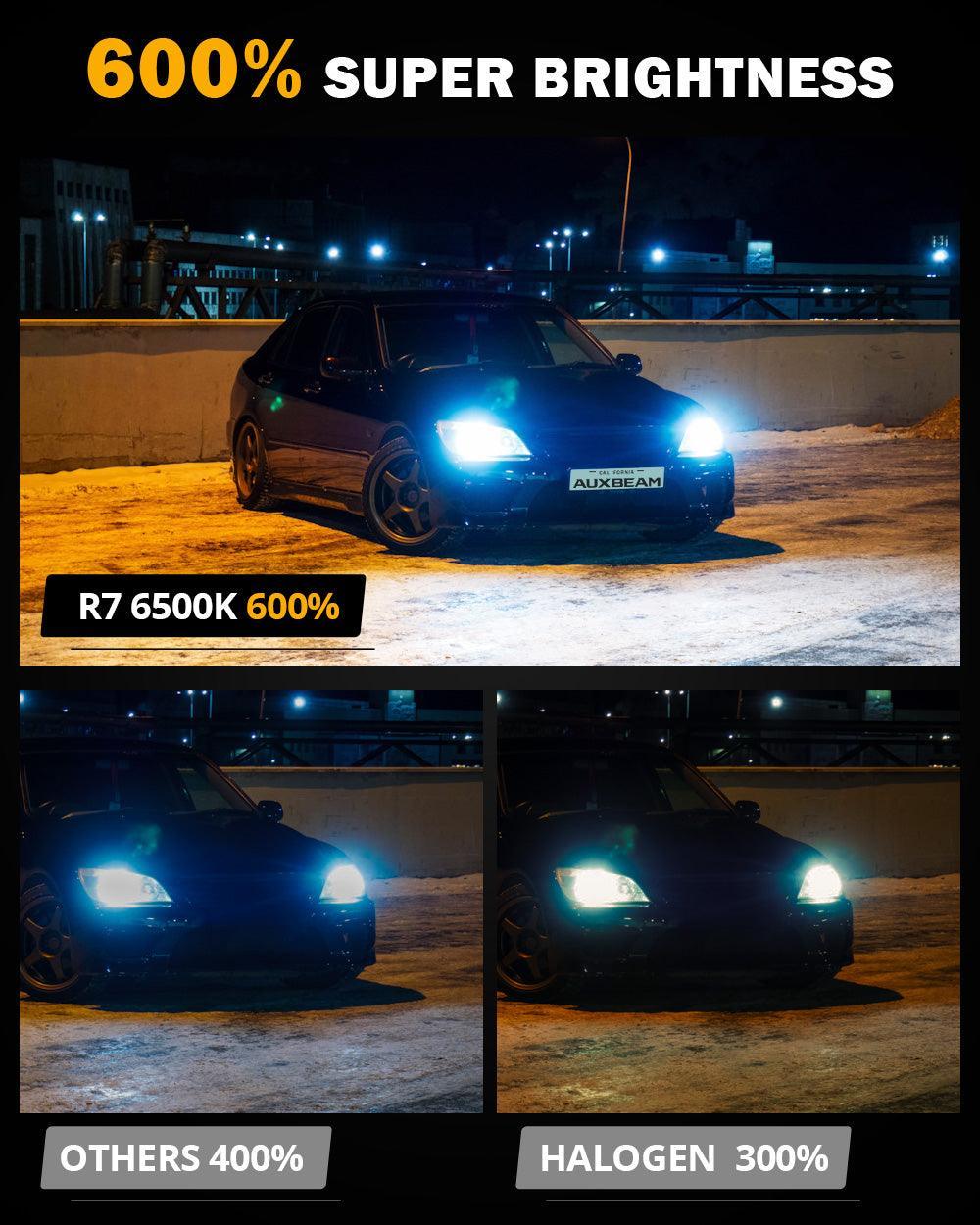 Auxbeam R7 Series 70W RGB Remote Control LED Headlight Bulb/DRL/Fog Light