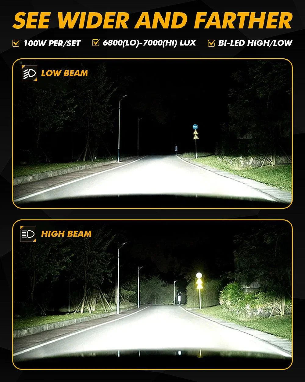 Auxbeam 3 Inch 100W 6000K HD Lens Bi-LED Projector Lens Fog Light for 2012-2022